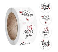 Lot de 500 autocollants ronds avec inscription « Thank You » - Pour mariage, fête, scrapbooking - Tampons transparents et matrices