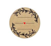 Lot de 500 autocollants ronds en papier kraft de 5,1 cm avec 3 lignes pour écrire, étiquettes rondes autocollantes pour bocaux de conserve, propriétaires de magasin, artisanat, organisation, cadeaux,
