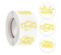 Lot de 500 autocollants ronds transparents « Merry Christmas » pour cartes de remerciement, boîtes de paquets, autocollants pour enfants