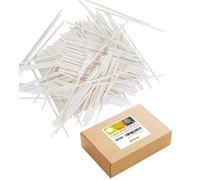 Lot de 500 bâtonnets de sucettes en papier blanc de 15,2 cm, bâtons de sucettes pour biscuits, bonbons arc-en-ciel, chocolat, décoration de gâteau (diamètre 4 mm)
