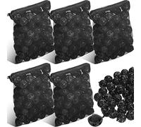 Lot de 500 boules filtrantes bio noires pour filtre d'aquarium, filtre de bassin, 2,6 cm, médias filtrants internes avec 5 sacs filtrants d'aquarium, sacs en maille avec fermeture éclair pour bassin à