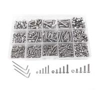 Lot de 500 boulons et écrous à six pans creux M3/M4/M5 en acier inoxydable pour fixation automobile et machines - Résistant à la 304