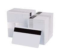 Lot de 500 cartes CR80 en PVC blanc avec bande magnétique Hi-Co | 30 mm - Non codées