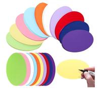 Lot de 500 cartes de modération ovales, multicolores, 13 x 8 cm, avec mallette de modération, pour présentation, école, bureau