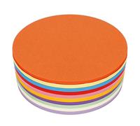 Lot de 500 cartes de modération rondes en papier origami, 15 cm, 10 couleurs, rondes, mallette de modération, fournitures pour enseignants, cartes de modération pour bureau, école, présentation et