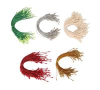 Lot de 500 chaînes décoratives avec fermoirs à pression - Cordes de suspension prédécoupées pour décorations de sapin de Noël - Couleurs mélangées - Corde en coton pour cadeaux, travaux manuels