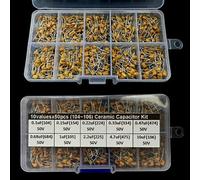 Lot de 500 condensateurs en céramique 10 valeurs 0 1uF 10uF 50 V Assortiment pour assemblage électronique et test de circuit