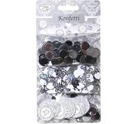 Lot de 500 confettis « 25e anniversaire » comme confettis de table et décoration de table pour anniversaire, noces d'argent et jubilé | Argent 25