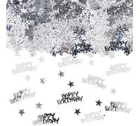 Lot De 500 Confettis Argentés Happy Birthday - Décoration De Table À Paillettes - Décoration D'anniversaire - Serpentins