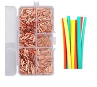 Lot de 500 connecteurs de tube en cuivre pour connexion de fils, avec 5 tailles GT 0,5 à 4, conçus pour maintenir des sertissages serrés et sécurisés pour différents types de fils