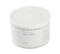 Lot de 500 cotons-tiges à long manche en bois - 7,5 cm - Bâtonnets d'oreilles naturels avec double pointe ronde - 100 % coton - Pour appareil photo, clavier, maquillage, polissage