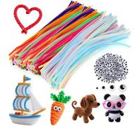 Lot de 500 cure-pipes colorés pour le bricolage, les yeux mobiles autocollants, yeux mobiles pour projets et décoration de bricolage pour enfants
