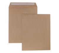 Lot de 500 Enveloppe Pochettes Kraft Armé Format A4+ C4+ Fermeture auto-adhésive kraft renforcé 130 g 260 X 330 mm 26 X 33 CM(500)
