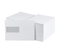 Lot de 500 enveloppes C5 avec fenêtre, blanches, fermeture autocollante (Haftfix), en papier pour lettres, mariage, cartes de vœux, invitations, factures
