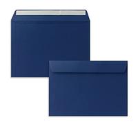 Lot de 500 enveloppes - DIN C5 - Bleu foncé (bleu) - 16,2 x 22,9 cm - Fermeture adhésive - Enveloppes élégantes pour grandes invitations et cartes pour un anniversaire ou un mariage