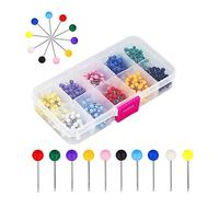 Lot de 500 épingles rondes à tête ronde avec pointes en acier - 0,3 cm - Pour tableau d'affichage - Avec têtes colorées - Pour tableau en liège, couture