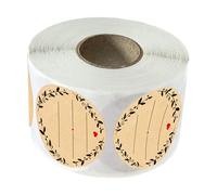 Lot de 500 étiquettes adhésives marron avec motifs de couronnes pour écrire des boîtes de conserve et des projets de scrapbooking, autocollants ronds, étiquettes d'organisation