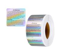 Lot de 500 étiquettes autocollantes argentées arc-en-ciel pour étui de cire 3,8 x 4,6 cm