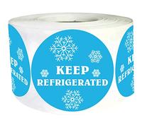 Lot de 500 étiquettes autocollantes autocollantes Keep Refrigerated - 3,8 cm - Bleu - Rondes - Pour conserver les aliments réfrigérés - Étanches - 3,8 cm