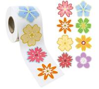 Lot de 500 étiquettes autocollantes colorées en forme de fleur pour emballage de cartes de Saint-Valentin, sacs à bonbons, étiquettes décoratives de fermeture