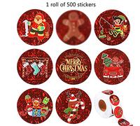 Lot de 500 étiquettes autocollantes de Noël Motif Père Noël 8 motifs