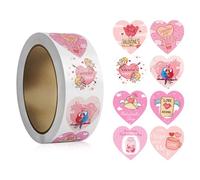Lot de 500 étiquettes autocollantes décoratives pour la Saint Valentin Exprimant l'amour en diverses occasions Facile à utiliser pour une fête ou un mariage 2,5 cm