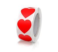 Lot de 500 étiquettes autocollantes en forme de cœur Rouge 2,5 cm pour la Saint-Valentin, les invitations, les enveloppes, les travaux manuels, le scrapbooking