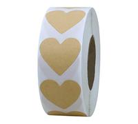 Lot de 500 étiquettes autocollantes en papier kraft de 25 mm pour bocaux de Saint-Valentin, mariage, anniversaire, fête, Noël, loisirs créatifs, enveloppes (forme de cœur)