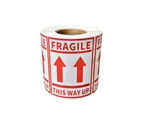 Lot de 500 étiquettes autocollantes Fragile This Way Up - Grande taille - 80 mm x 60 mm - Rouleau de 500