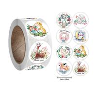 Lot De 500 Étiquettes Autocollantes Merci Pour Enfants, Étiquette Autocollante Ronde, Motifs Animaux De Dessin Animé, Faite À La Main, Pour Emballage De Cadeaux, Fournitures De Décoration, 8 Styles