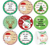 Lot de 500 étiquettes autocollantes rondes « Do Not Open Until Christmas » de 5,1 cm - Pour emballage de cadeaux, cadeaux de Noël, sacs à bonbons