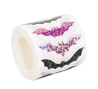 Lot de 500 étiquettes autocollantes scintillantes en forme de chauve-souris pour scrapbooking, journal intime, emballage de bloc-notes, décoration de fête, autocollant mural chauve-souris d'Halloween