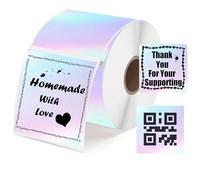 Lot de 500 étiquettes autocollantes thermiques carrées pour petites entreprises - 5,1 cm - Multi-usage - Code couleur, adresse, nom (carré)