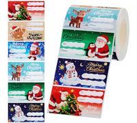 Lot de 500 étiquettes cadeaux de Noël autocollantes pour cadeaux de Noël, adaptées pour le papier cadeau de Noël, décorations de Noël, sacs cadeaux de Noël pour femmes, hommes, enfants (7,5 x 4,1 cm)