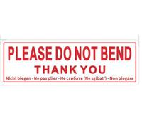 Lot de 500 étiquettes d'avertissement « Please Do Not Bend », 25 mm x 76 mm, autocollants puissants