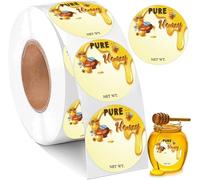 Lot de 500 étiquettes de bouteilles de miel faites maison pour bocaux et couvercles de petite entreprise - 3,8 cm