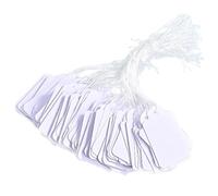 Lot de 500 étiquettes de prix, blanches, 22 x 35 mm, petites étiquettes à suspendre, étiquettes de marquage avec fil, étiquettes de prix bijoux avec cordon, pour présentoir