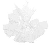 Lot de 500 étiquettes de prix pour bijoux avec ficelle fixées, étiquettes de marquage avec cordon élastique, étiquettes d'affichage, étiquettes de prix en papier (blanc)