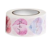 Lot de 500 étiquettes de remerciement en forme de cœur de 2,5 cm pour emballage de mariage, Saint-Valentin