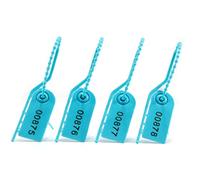 Lot de 500 étiquettes de sécurité bleues numérotées pour câbles - Joints anti-effraction - Longueur réglable - 210 mm (bleu)