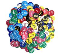 Lot de 500 étiquettes en plastique colorées, rondes et séquentielles, avec numéros, for plaque d'immatriculation de 3,5 cm, for jardin(1-500 Mixed Color)
