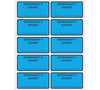 Lot de 500 étiquettes pour pièces de justification du défendeur - 2,5 x 5,1 cm - Bleu