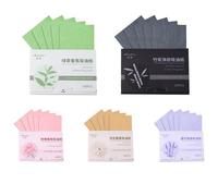 Lot de 500 feuilles de papier buvard pour peaux grasses - Absorbant l'huile - Pour éliminer l'huile du visage, le sébum et la graisse (5 couleurs)