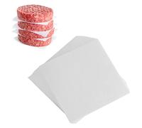 Lot de 500 feuilles de papier sulfurisé pour hamburger générique - Antiadhésif de qualité alimentaire - 12 x 12 cm - Blanc - Pour préparer et stocker des galettes de pâtisseries et plus encore