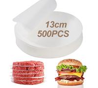 Lot de 500 feuilles de papier sulfurisé prédécoupées de qualité alimentaire pour hamburger - 13 cm - Pour viande, bœuf, biscuits, gâteaux