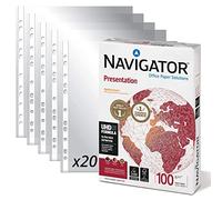 Lot de 500 folios Navigator Universal A4 100 g + 20 pochettes multiperceuses en plastique pour feuilles DIN A4 - Ofituria (500 feuilles + 20 pochettes)