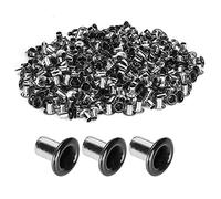 Lot de 500 œillets en Laiton de 2 Mm pour Trous Intérieurs, œillets en Métal, œillets Ronds Colorés pour Vêtements, Chaussures, Sacs en Cuir, Travaux Manuels, Projets de Bricolage.[Noir