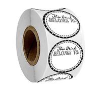 Lot de 500 marqueurs de boisson « This Drink Belongs to » - Étiquettes vierges de forme ronde de 5,1 cm pour boisson, mariage, fête prénuptiale, fournitures de fête d'anniversaire, autocollants de