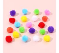 Lot de 500 mini pompons de 15 mm - Pour le bricolage - En peluche élastique - Multicolore - Pour Pâques, Noël, bricolage, décoration créative - Couleurs mélangées