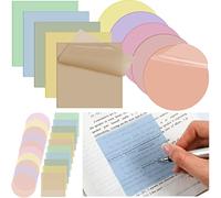 Lot de 500 notes adhésives transparentes - Fournitures de notes autocollantes - Étanche - Couleur arc-en-ciel - Fournitures de bureau et scolaires (couleur mélangée, rond, carré)
